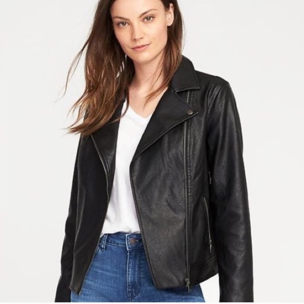 Faux Leather Moto Jacket